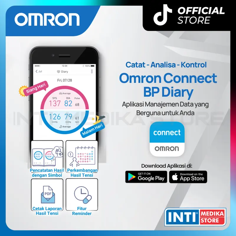 Omron Tensimeter Digital 7140T Connect Bluetooth | Dapat Dipakai Sehari-Hari 1