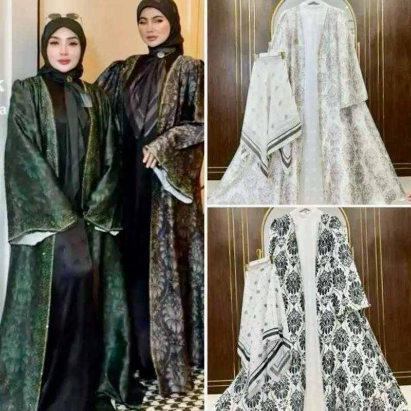 SHELLASAUKIA Dress Abaya Edisi Raya Dress  bergo TERBARU Gamis dress kerah model kemeja Keren ORi 100% Amanah dijamin