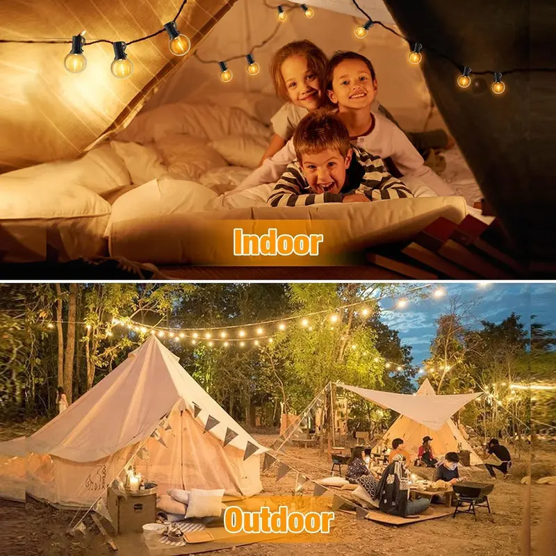 Outdoor String Lights Mains Powered, 60FT G40 LED Festoon Lights Outdoor, IP45 Waterproof Globe Garden String Lighting with 30+1 Bulbs, 2700K Indoor/Outside Patio Lights for Décor Cafe Party 4