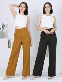Gambar ADA - Leony Cullote Basic Pants High Waist - Mustard , XL dari adafashionstore Kota Administrasi Jakarta Utara 1 Tokopedia