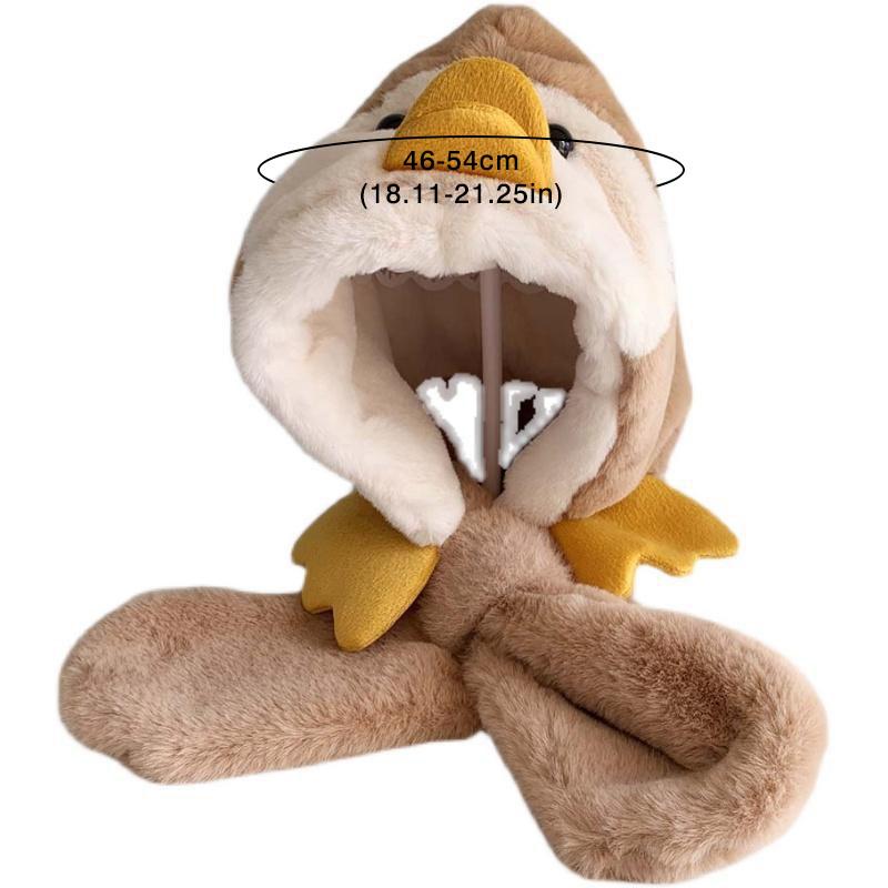 Product Introduction of Baby hat scarf integrated autumn and winter face protection plush baby ear protection hat with thick plush for boys and girls 14