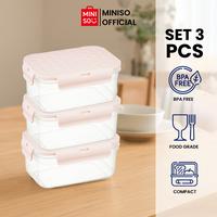 Gambar [SET BUNDLE 3PCS] Miniso Diamond-Patterned Food Container 1200mL Plastik Wadah Makanan Food Prep Tempat Lauk Multifungsi Minimalis - Bundle 3pcs dari minisoshopid Kab. Karawang 2 Tokopedia