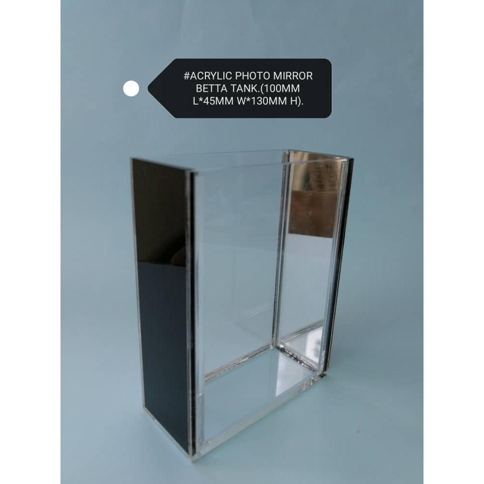 Acrylic Betta Aquarium Mirror Sides Fish Tank Ikan Akuarium Photo Picture Taking Gambar Cermin
