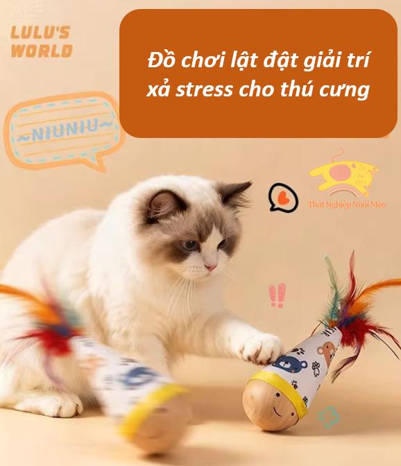 Đồ Chơi Lật Đật Gỗ Cho Thú Cưng – Đồ Chơi Gặm Nhấm, Vờn Bắt Cao Cấp Cho Chó Mèo