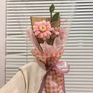 Buket Mini Bunga Gerbera Artificial  TANPA KARTU UCAPAN  Awet Tahan Lama dengan Kawat Bulu