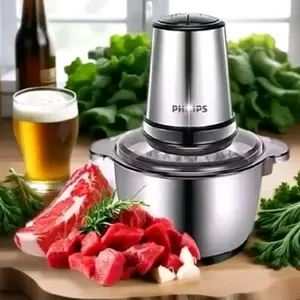 ampas Blender Daging Serbaguna 2L Stainless Steel Food Grade 304 Penggiling Daging Multifungsi Aman dan Praktis Chopper kapsul juicer buah terpisah