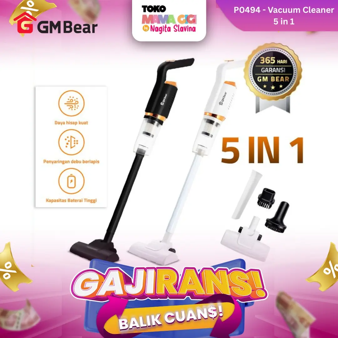 [Exclusive Toko Mama Gigi] GM Bear Vacuum Clenaer Penyedot Debu P0494 - Penyedot Debu Vacum 5 IN 1 20000Pa