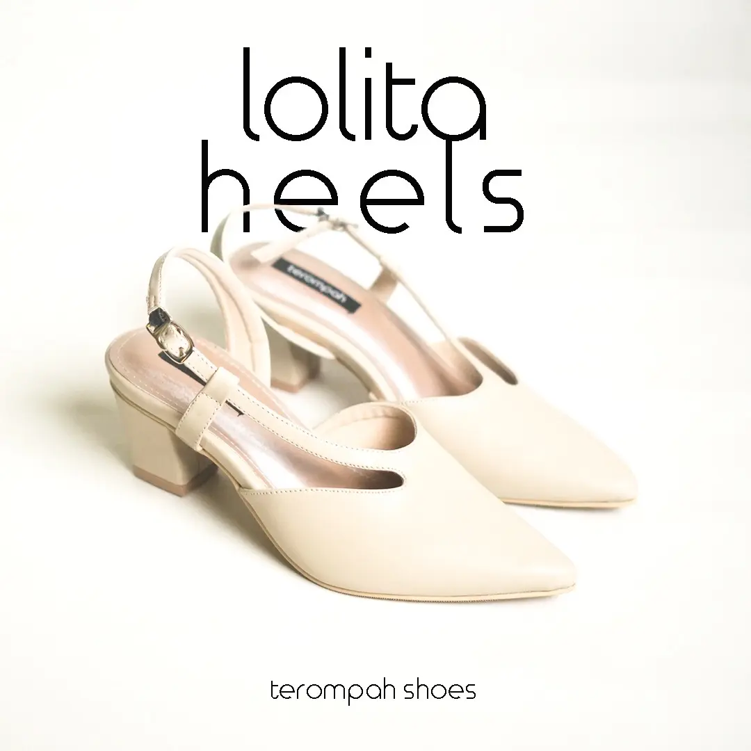 Tarompah Shoes Lolita Cream Heels Wanita 5 cm