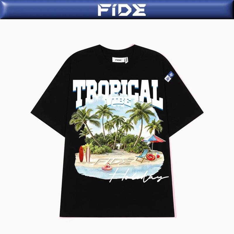 Áo thun FIDE Tropical unisex form rộng nam nữ local brand cổ tròn oversize- AT255