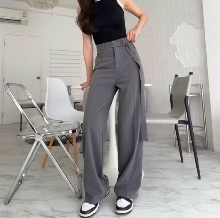 Obi Pants - Celana Panjang Formal - Celana Highwaist Trousers Loose Pants - Celana Kulot Kantor Anti Kusut
