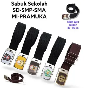 Sabuk Gesper Ikat pinggang Anak Sekolah SD SMP SMA PRAMUKA MI MADRASAH Jepit Dan Geser Perlengkapan Sekolah Fashion