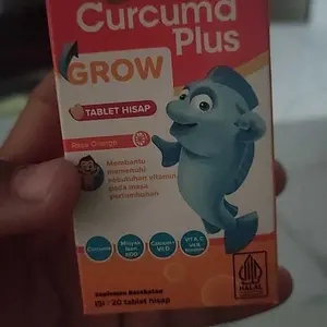 Curcuma Plus Grow Tablet Hisap Multivitamin Rasa Jeruk @20 Tablet
