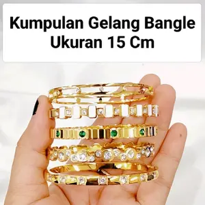 [No 501 s/d 525]-[Bangle Ukuran 15 Cm]-[JoAcc] Kumpulan Gelang Fashion Gelang Wanita Gelang Dewasa Anak - Gelang Titanium Stainless Anti Karat Perhiasan Aksesoris