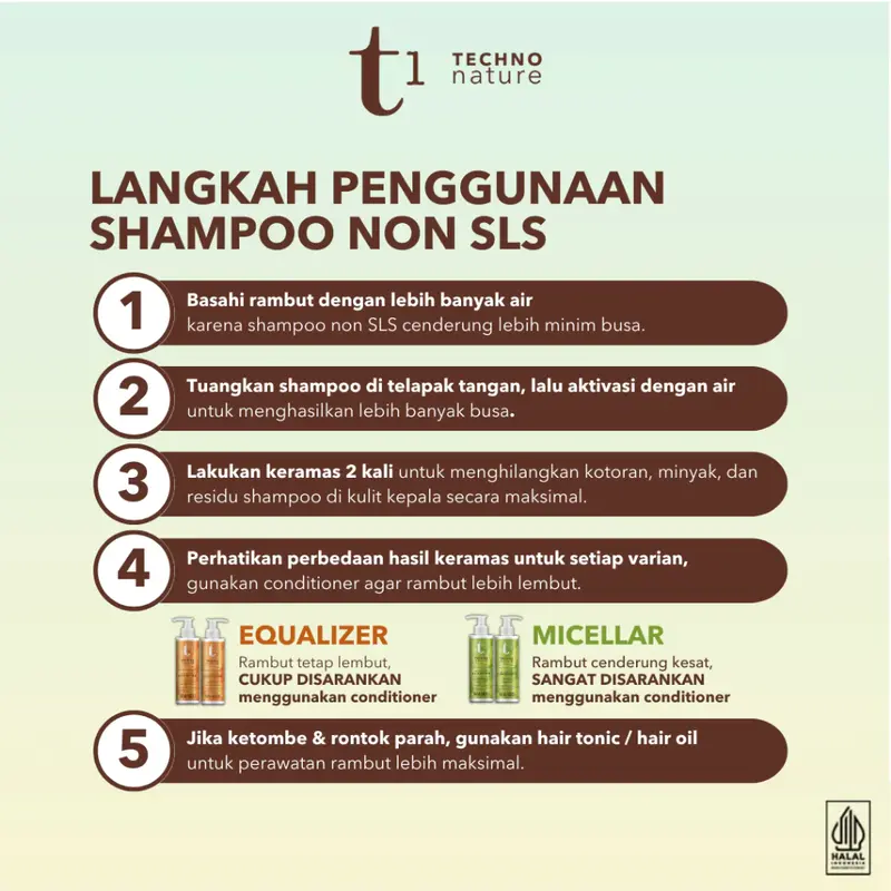 [Sarwendah Exclusive] Paket ISI 2 - T1 Techno Nature Equalizer Shampoo & Conditioner 180 mL 5