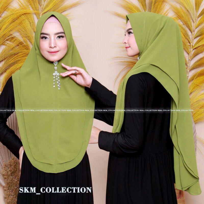 khimar/bergo/kerudung/jilbab oval ukuran L ceruty beby doll premium termurah 0