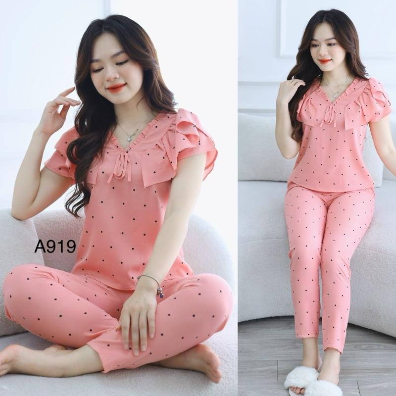 Bộ đồ nữ tay cộc cánh tiên,chất lụa hàn mềm thoáng ,dễ chịu. Áo Top Women đồ ngủ