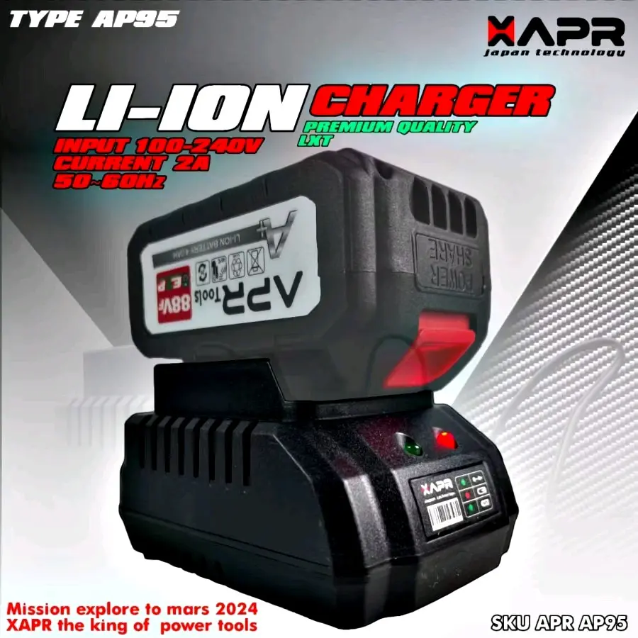 TERLARIS APR AP95 CHARGER cas kodok lxt 2A fast charging untuk semua merek bor