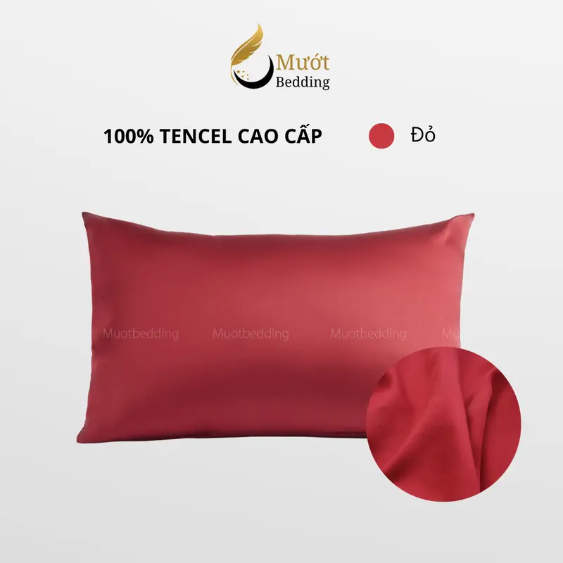 Vỏ gối Lụa Tencel 60s trơn màu 50x70 45x65 40x60 35x50cm Mướt Bedding, áo gối 100% Tencel 60s cao cấp đầy đủ size 8