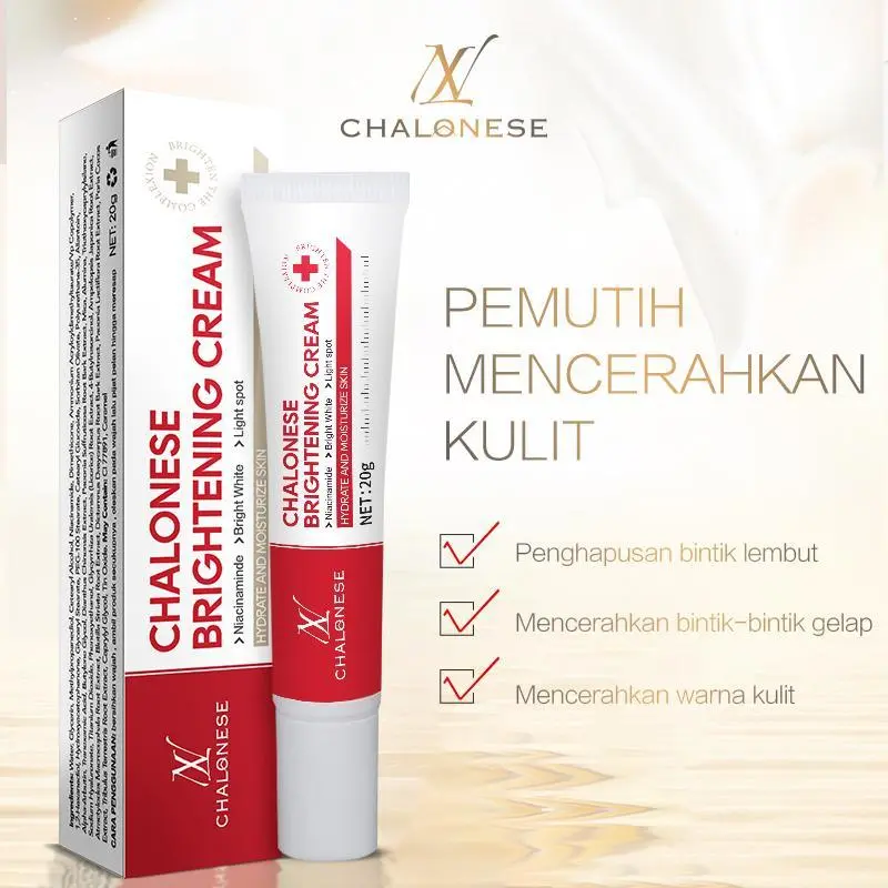 CHALONESE Cream Whitening and freckle removal krim pemutih dan penghilang flek COD Mencerahkan Wajah BPOM Pelembab Pencerah Hitam Acid Perawatan Muka Moisturizer Facial