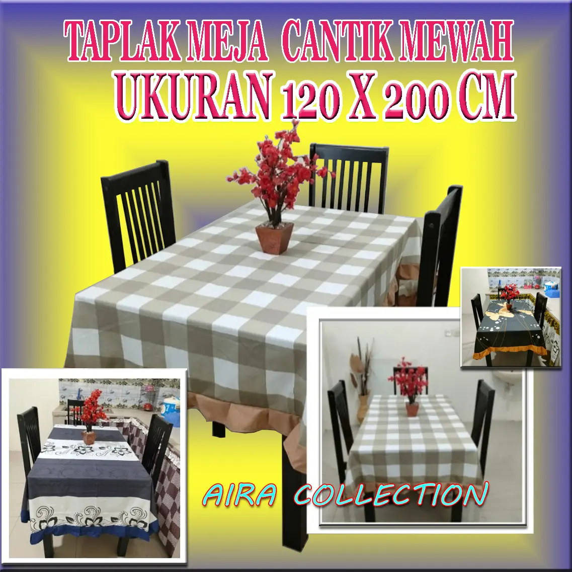 TAPLAK MEJA MAKAN  bahan Katun uk 120x200