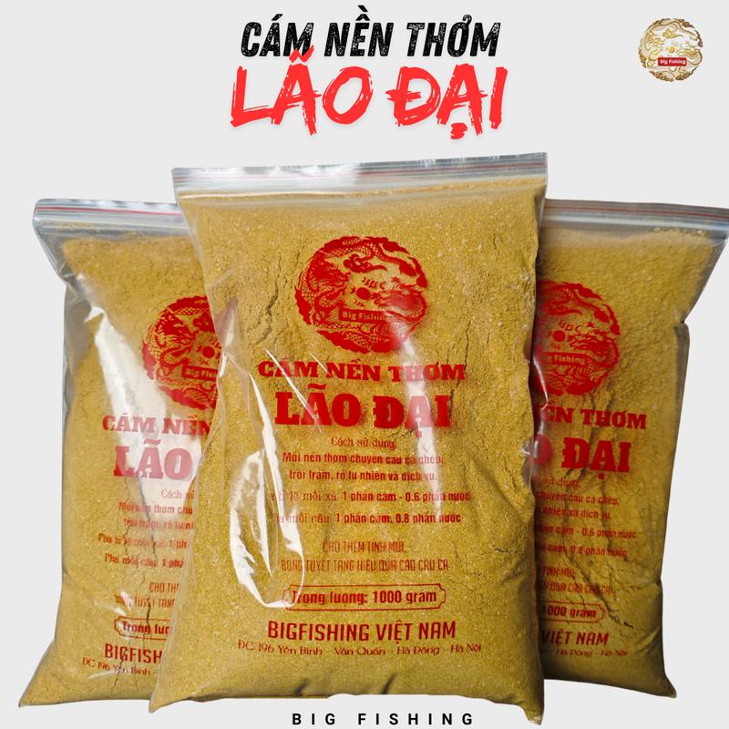  Cám nền vị thơm gói 1000 gam Lão Đại Bigfishing có sẵn chất kết dính kèm bông tuyết câu cá rô chép trôi trắm tự nhiên và dịch vụ 