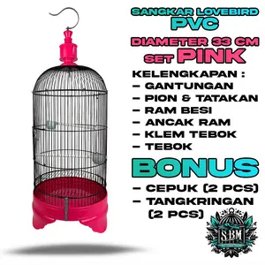 SANGKAR LOVEBIRD KAPSUL BESI IMPORT TEBOK PVC TEBAL SET PINK | KANDANG LOVEBIRD SANGKAR BURUNG LOVE BIRD PARKIT KENARI SANGKAR