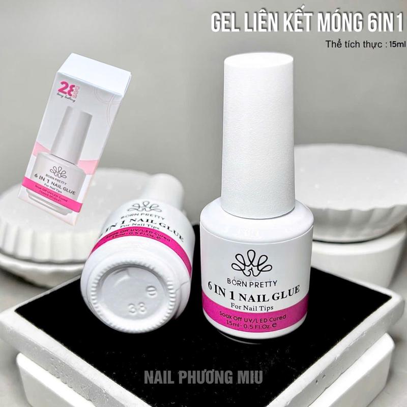   Mới  Sơn Gel 6 Trong 1 Born Pretty 6in1 Chai 15ml Gel Dán Nối Dài Móng Tay Base Đa Năng Liên Kết Top Loang Màu Sơn Gel Nối Móng Tay Nữ Women 