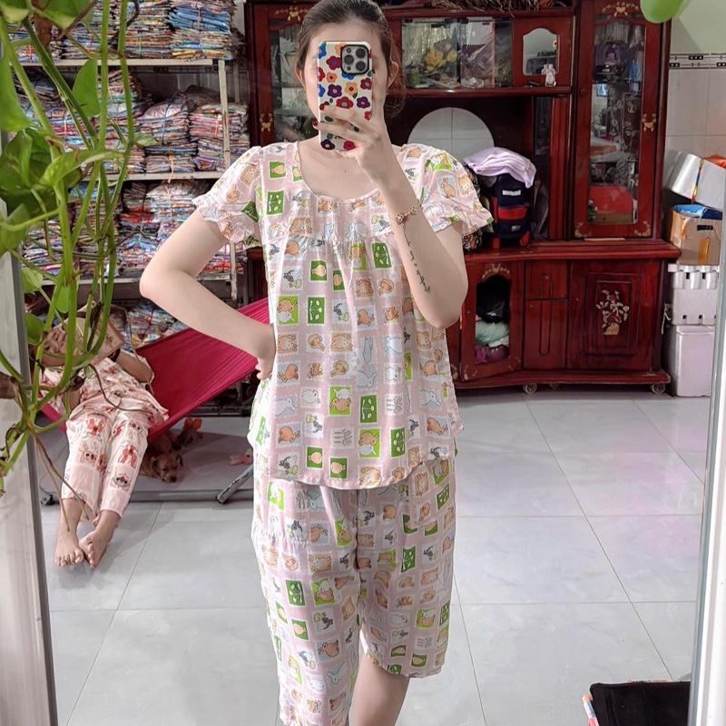 Bộ tole ( lanh) lửng người lớn tay lỡ size từ 47 kg đến 68 kg mặc. đồ ngủ cánh tiên