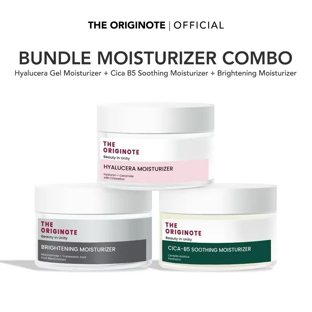 The Originote Bundle Moisturizer Combo - Hyalucera Gel Moisturizer + Cica Moisturizer + Brightening Moisturizer