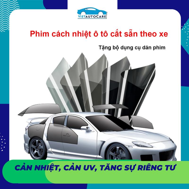 Viet Autocare Phim Cách Nhiệt Ô Tô Cắt Sẵn Theo Xe Giảm Nóng 99% UV Chống Nắng Bảo Vệ Da, Combo xe 4-7 chỗ
