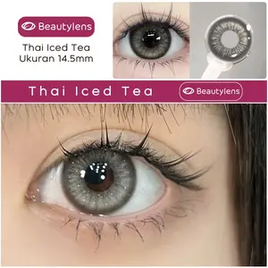 Beauty Lens Softlens Lensa Berwarna Lensa mata Ukuran 14.5mm Thai Iced Tea Eye Contact Lens Soflen with degree