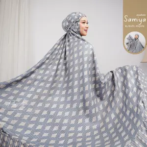 Mukenah Cantik Katun Rayon Bali Motif Arlinda Ukuran Jumbo Variasi Rempel Muslim Dewasa Ratu Anjani Wanita