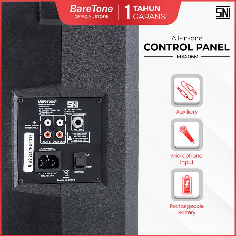 BareTone  Speaker Portable MAX06M Speaker Bluetooth Wireless Meeting 6 Inch  Mini Portable Support Micro SD & USB -Garansi Resmi 1 Tahun 4