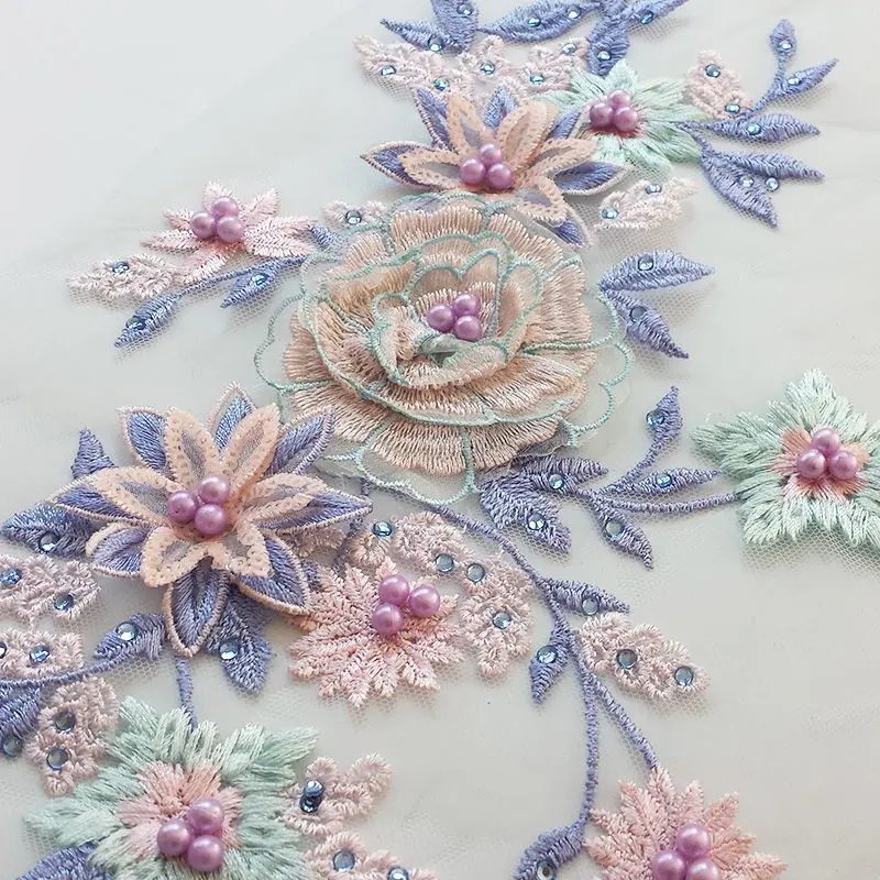 Clothing accessories, three-dimensional flower, imitation pearl, sequins, lace, embroidery, decorative dress, DIY embroidery accessories