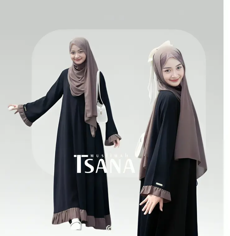 Plus phasmina - Gamis Abaya Hitam Cewek Remaja Tanggung Ceruty Full Furing untuk Usia 13 - 17 tahun Baju Muslim Lebaran 2025 Syari  Dress Panjang Simple Plus Pasmina Nyaman Milo Grey Lavender