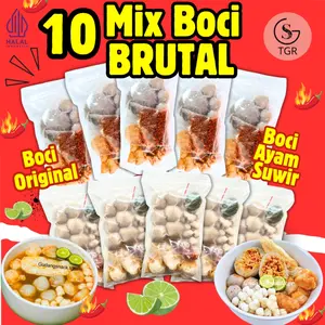 PAKET BUNDLING INSTAN BRUTAL ( BOCI AYAM SUWIR 5PCS X  BOCI ORIGINAL 5PCS) pedas food Kaldu Kuah Seblak - EKONOMIS Bakso aci kuah Jajanan grosir gratis ongkir R Makananp.0 - GST