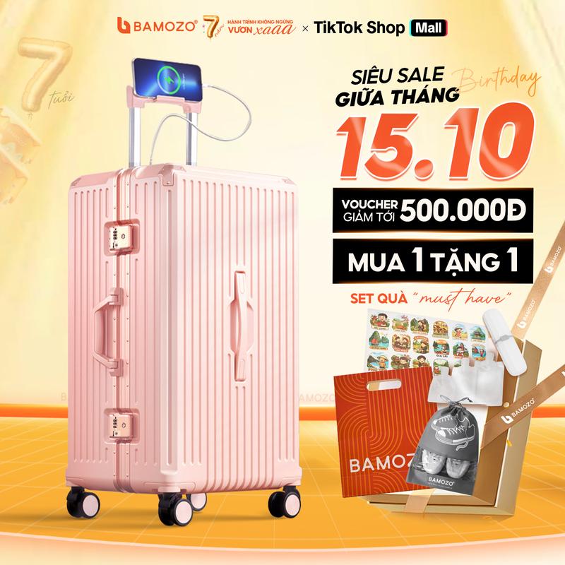[QUÀ 299K] Vali Size Lớn 28 Bamozo Ultrapack, Vali Khung Nhôm Khoá Sập Cao Cấp Cỡ Lớn Phù Hợp Cho Chuyến Đi Dài Ngày, Bảo Hành 10 Năm _Ultrapack