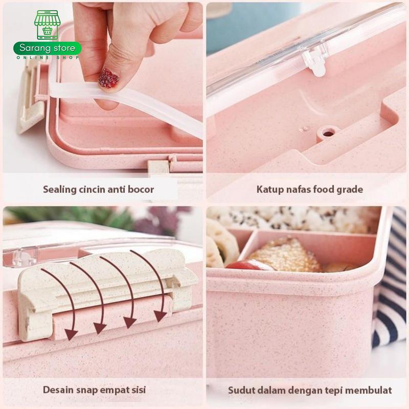 Tempat Makan Kotak Bekal Anak Sekolah TK SD Perempuan Laki Laki Lunch Box Set Tas Karakter Botol Minum Anti Tumpah 5