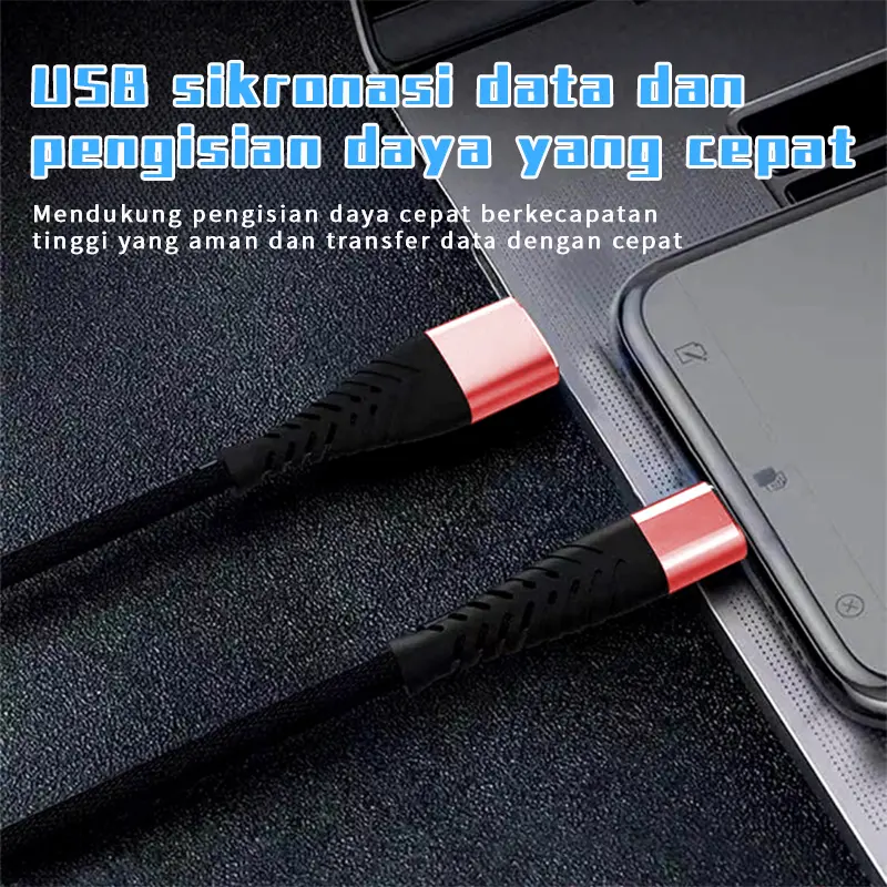 Kabel Pengisian Cepat 120W dengan Panjang 3.0A Kabel data Fast Charging USB Micro / USB Type C 1M Kabel Pengisi Daya untuk Samsung Xiaomi Vivo Oppo Huawei Quality Dikepang Kabel Data 3