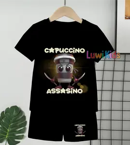 Luwi Kids Setelan Anak Cowok Trending Gambar Anomali Capuccino Assasino Celana Fashion set Baju