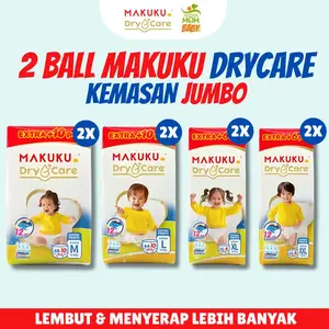 [2 BALL] MAKUKU Dry Care Popok Bayi Kemasan Jumbo - Size NBS,M,L,XL,XXL