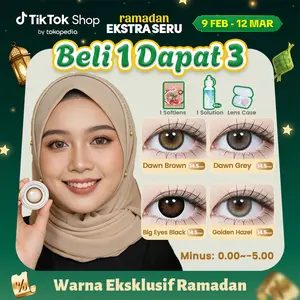 [Beli 1 Dapat 3] Mysticeyes Softiens minus 0.00s/d-5.00 Grey softlens Brown Lensa Big Eyes 1 Pasang soflens +Air Pencuci Softlens 60ml+lenscase Lensa
