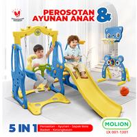 Gambar Mainan Prosotan Ayunan Anak Seluncuran Bahan Plastik HDPE 5in1 & 3in1 Swing Slide 001-M1301 - M1301 BIRU 3in1 dari Speedsindonesia Kota Surabaya 1 Tokopedia