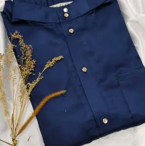 Setelan baju teluk belanga Melayu anak laki laki// Polos// Lengan panjang