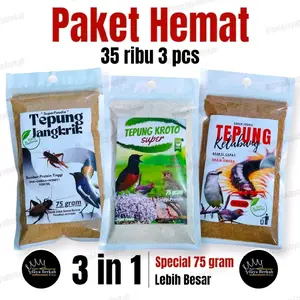 PAKET HEMAT TEPUNG JANGKRIK TEPUNG KELABANG TEPUNG KROTO PAKET HEMAT dengan EKONOMIS 3 IN 1 SPECIAL 75 GRAM LEBIH BESAR