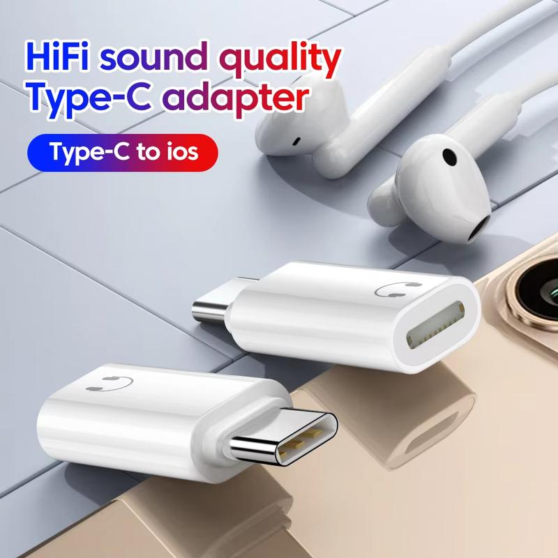  Bộ Chuyển Đổi âm thanh Lightning sang Type C AUX dành cho iPhone 15 và 16 máy tính xách tay iPad và USB C nam sang IOS nữ đầu nối tai nghe bộ chia âm thanh 