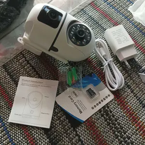 SSQ33 Cam720 Kamera Keamanan CCTV bisa ngomong dari hp PTZ Lensa Ganda Luar Ruangan HD 1080P, Nirkabel WiFi, Penglihatan Malam Ganda