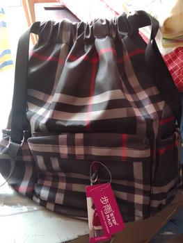 Product Review of Casual bag Women's fashion bundle pocket  drawstring  embroidered fabric bag folding travel bag ladies backpack #738 from @**9 1