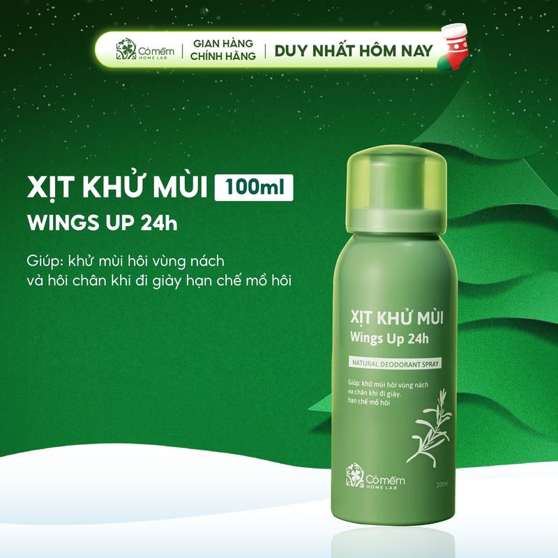 Xịt Khử Mùi Wings Up 24h Khử Mùi Hôi Nách Hôi Chân Giảm Tiết Mồ Hôi Và Ngăn Ngừa Vi Khuẩn Gây Mùi Cỏ Mềm 100ml