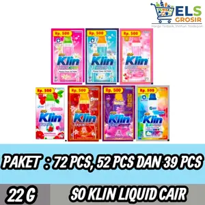 72 Pcs 52 Pcs 39 Pcs Soklin Liquid 500 an Detergen Cair Murah - Paket Hemat Detergen SOKLIN